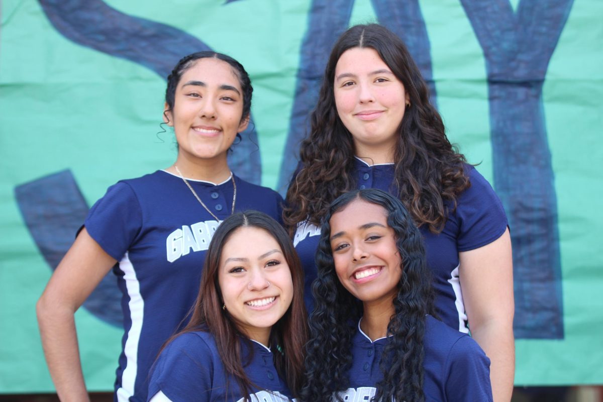 Gabrielino softball captains Destiny Lopez, Sophia Guerrero, Alexia Robles, Melissa Lopez. 
