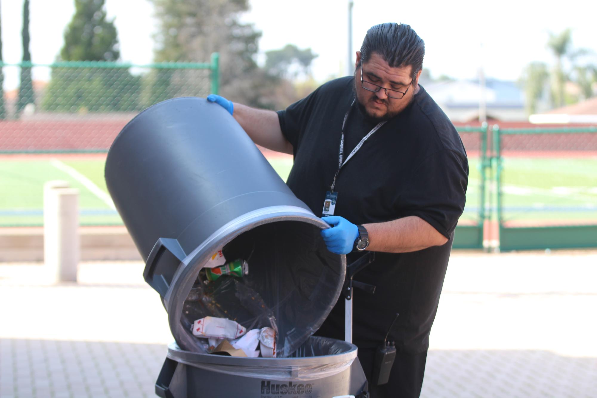 Figueroa consolidates trash bins near the E Building
