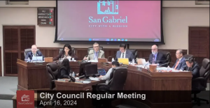 A screengrab from the recorded April 16 city council meeting. 