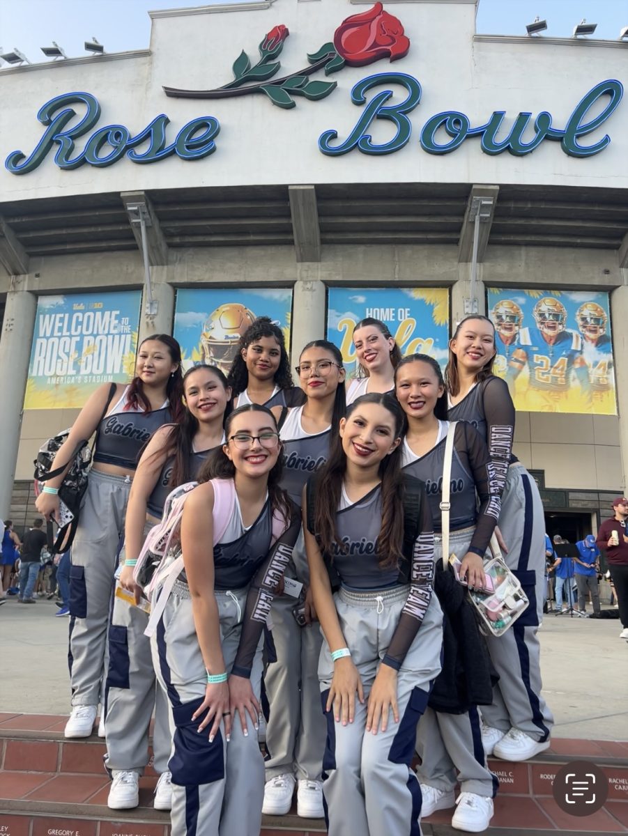 Gabrielino Dance Team outside Rose Bowl 