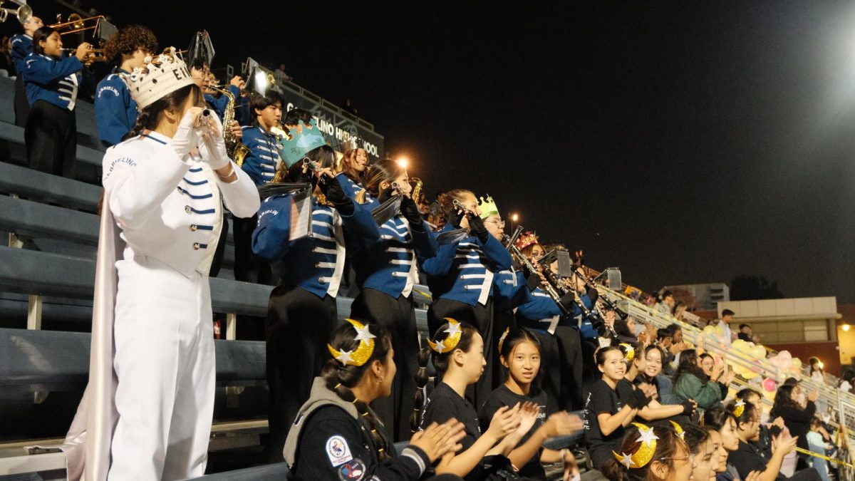 The Gabrielino Eagles Marching Regiment (GEMR) performing at the Homecoming game.