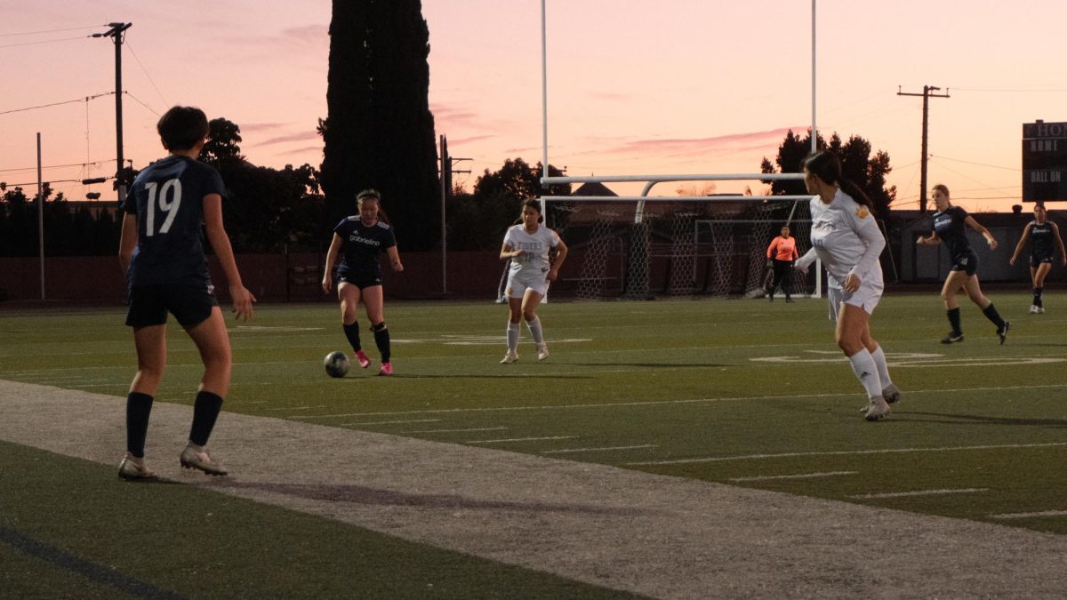 Center back Mia Seto receives the ball against Ramona Convent Secondary School.