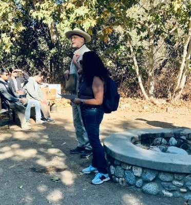 Emmett Suess, art instructor, at the Eaton Canyon field trip 
(Photo courtesy of Sabrinna Lozano)