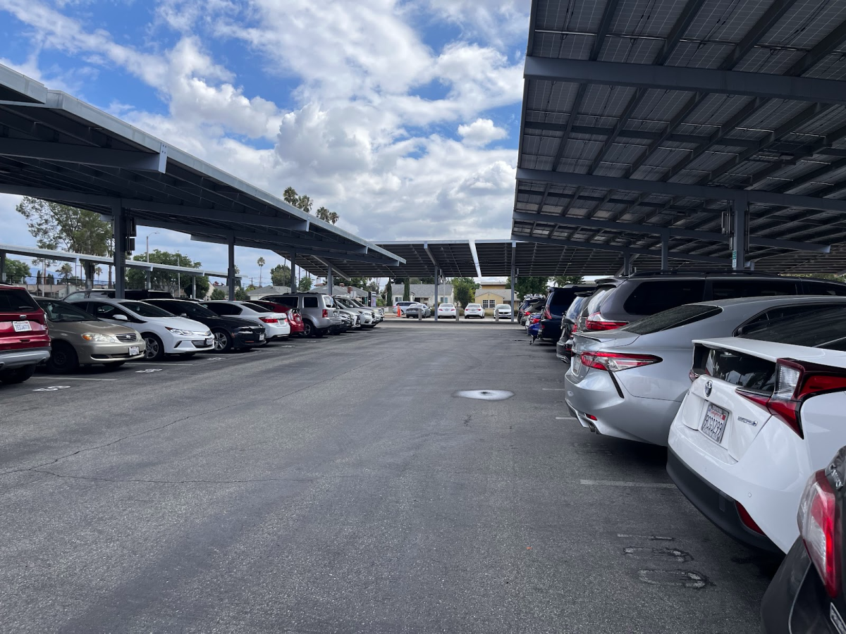 The Gabrielino parking lot now provides the last three rows for student parking. 