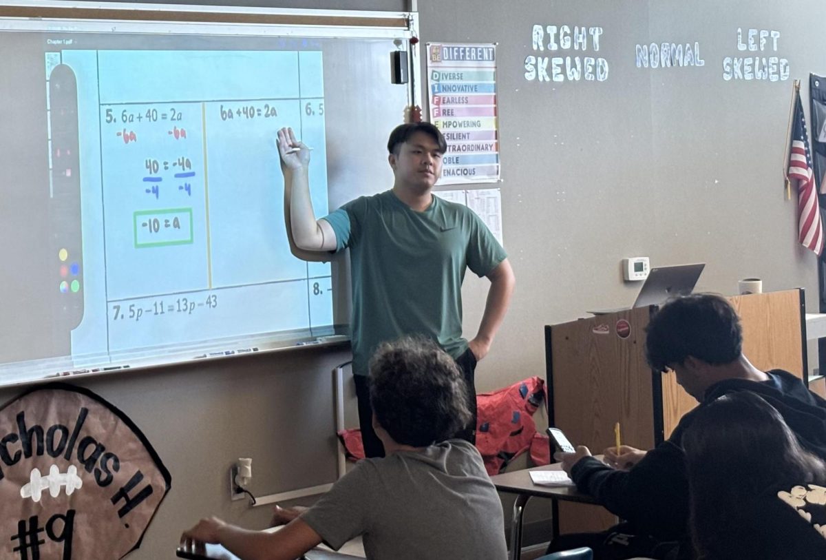Mr. Chao teaching his Algebra class.