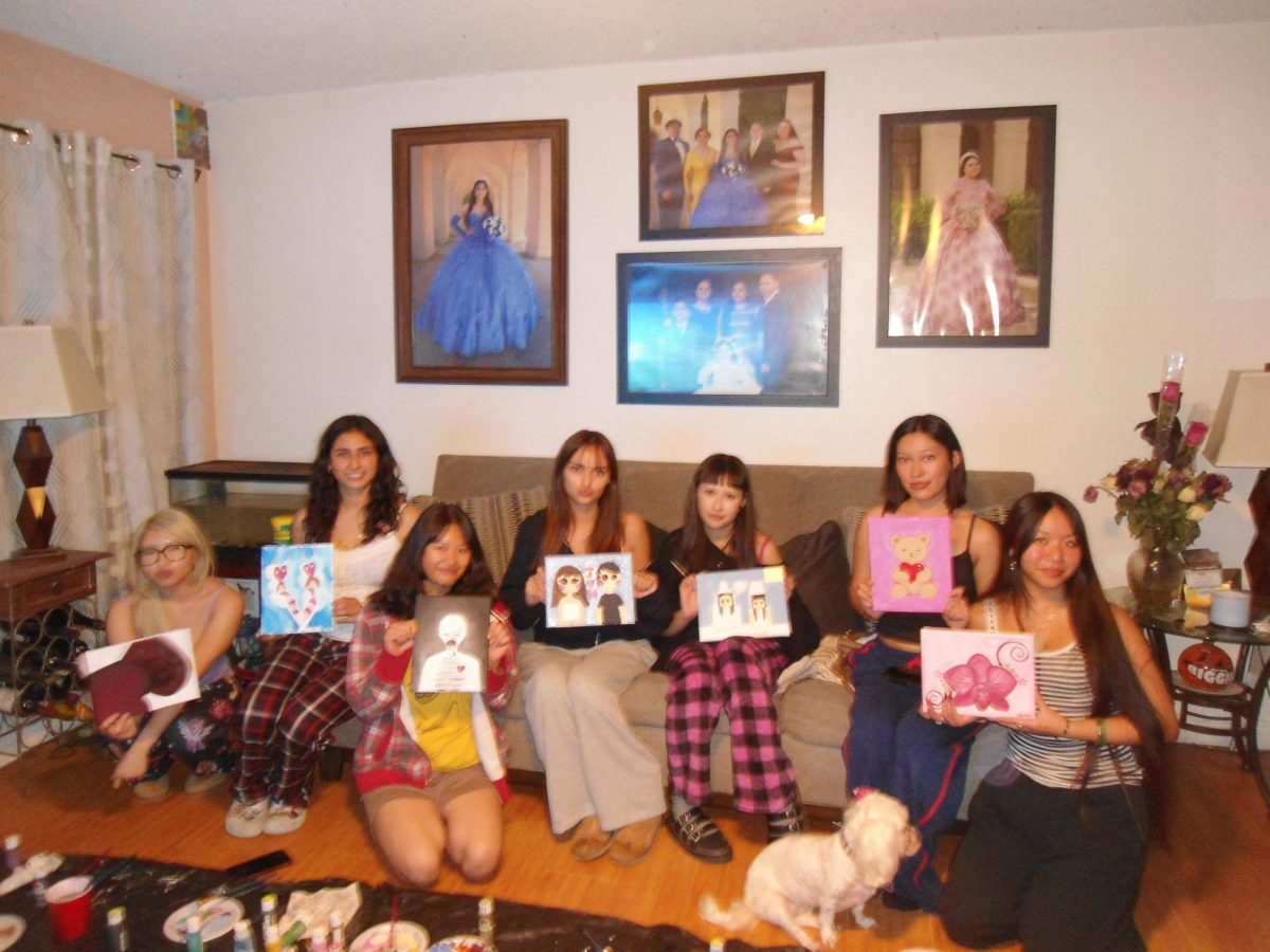 Gabrielino students participate in a Galentine's Day.